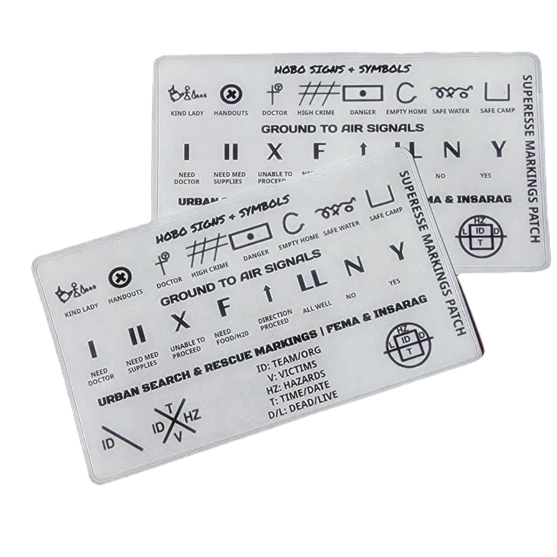 Universal Signaling Decal: Hobo Codes, Ground-to-Air Symbols, and SAR Marking Reference