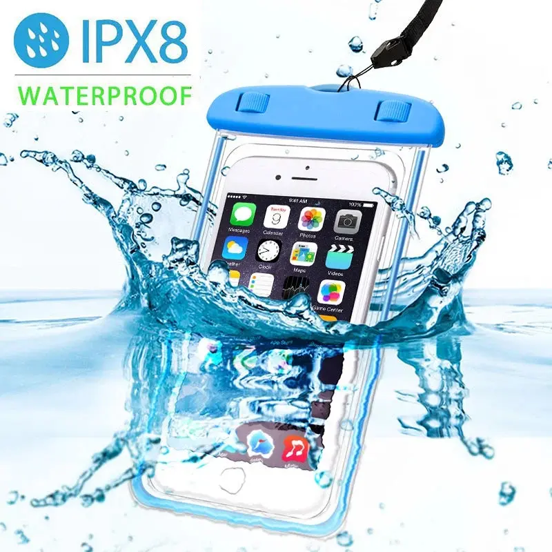 Universal Waterproof Phone Pouch – Submersible Dry Bag for iPhone & Up to 8″ Devices – Ideal for Swimming, Snorkeling & Water Sports