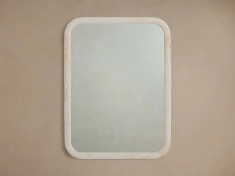 Vale Wall-Mounted Mirror with White Onyx Frame