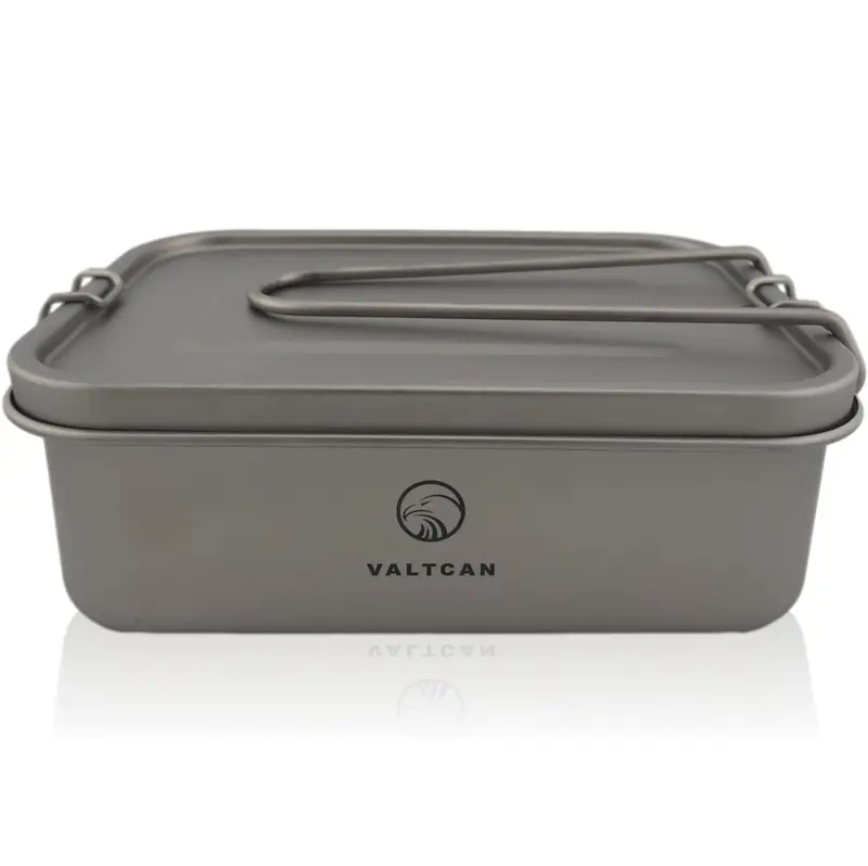 Valtcan 1200ml Flame-Safe Titanium Bento Box — Airtight, Leakproof, Oven- and Campfire-Reheatable, 9 oz Capacity
