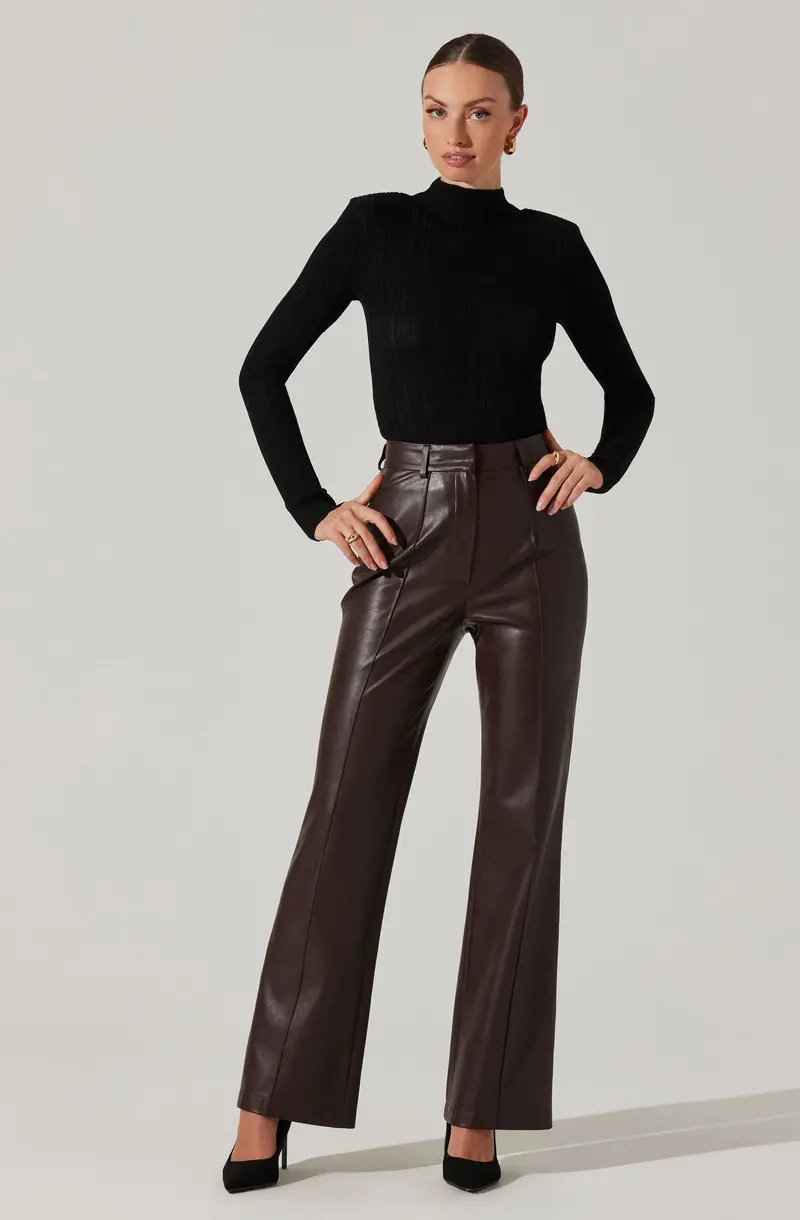 Vance Faux-Leather High-Waisted Pants