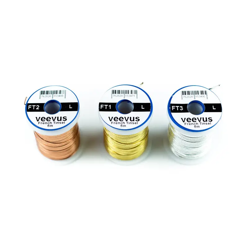 Veevus French Oval Tinsel – Flat Metallic Thread for Ribbing and Accenting