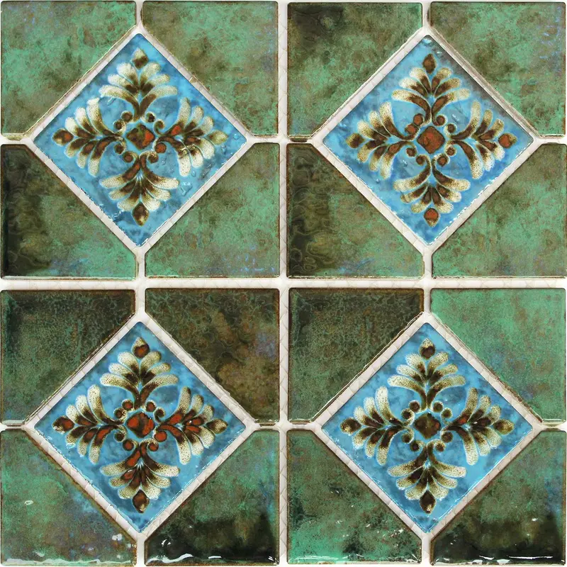 Verde 6″ x 6″ Decorative Porcelain Pool Tile with Textured Finish