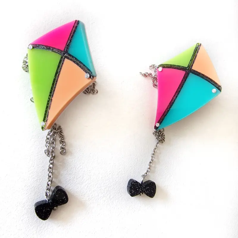Vibrant Kite-Shaped Earrings
