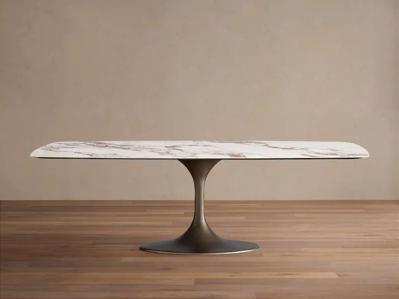 Vincenza Modern Dining Table with Launette Metal Base