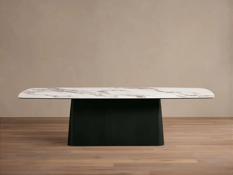 Vincenza Modern Dining Table with Toulouse Metal Base