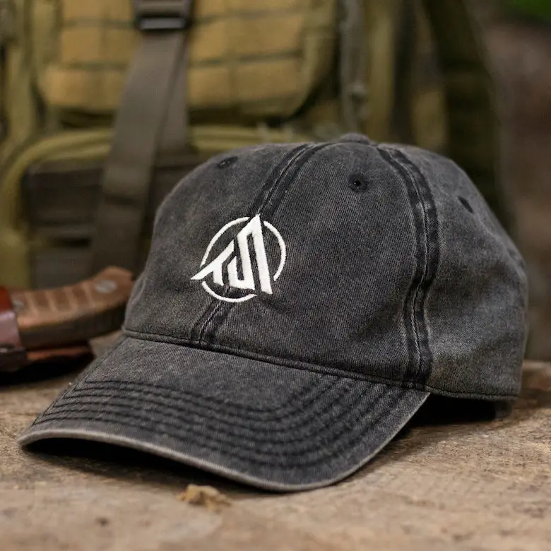 Vintage-Style Stonewashed Denim Cap with TS Embroidery
