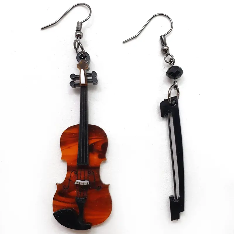Violin-Shaped Earrings