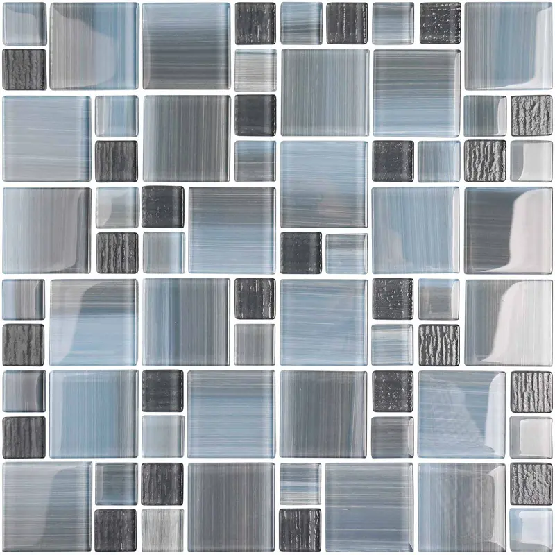 Vista Blue-Gray Glass Mosaic Tile – Versatile Neutral Tone