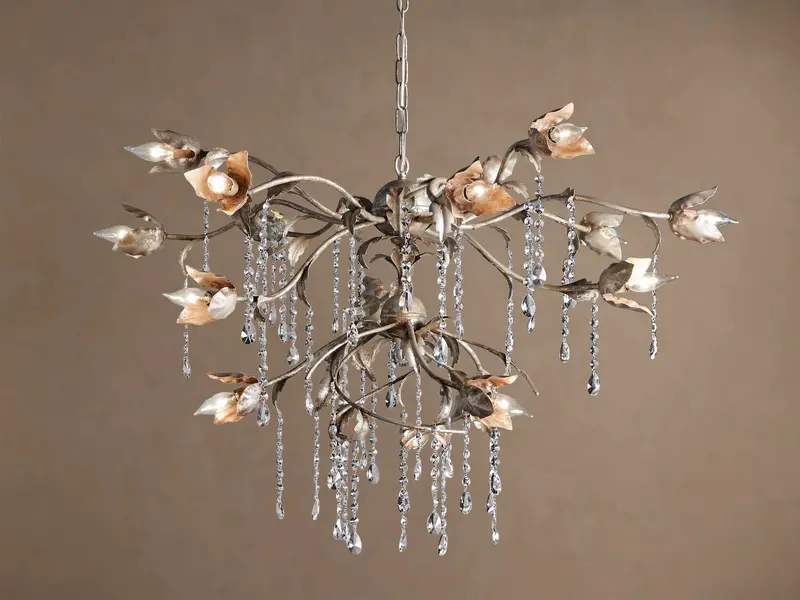Viticcio Modern Round Chandelier – Matte Black & Crystal Ceiling Fixture