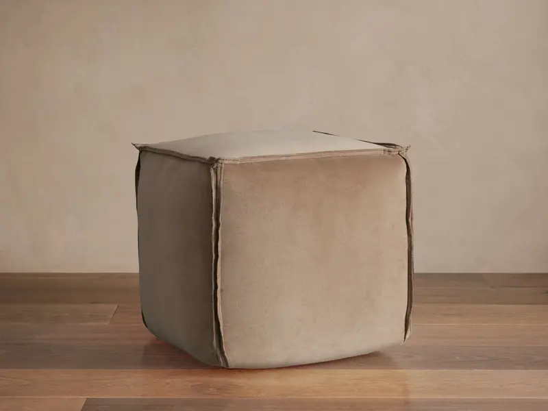 Washed Velvet Accent Pouf