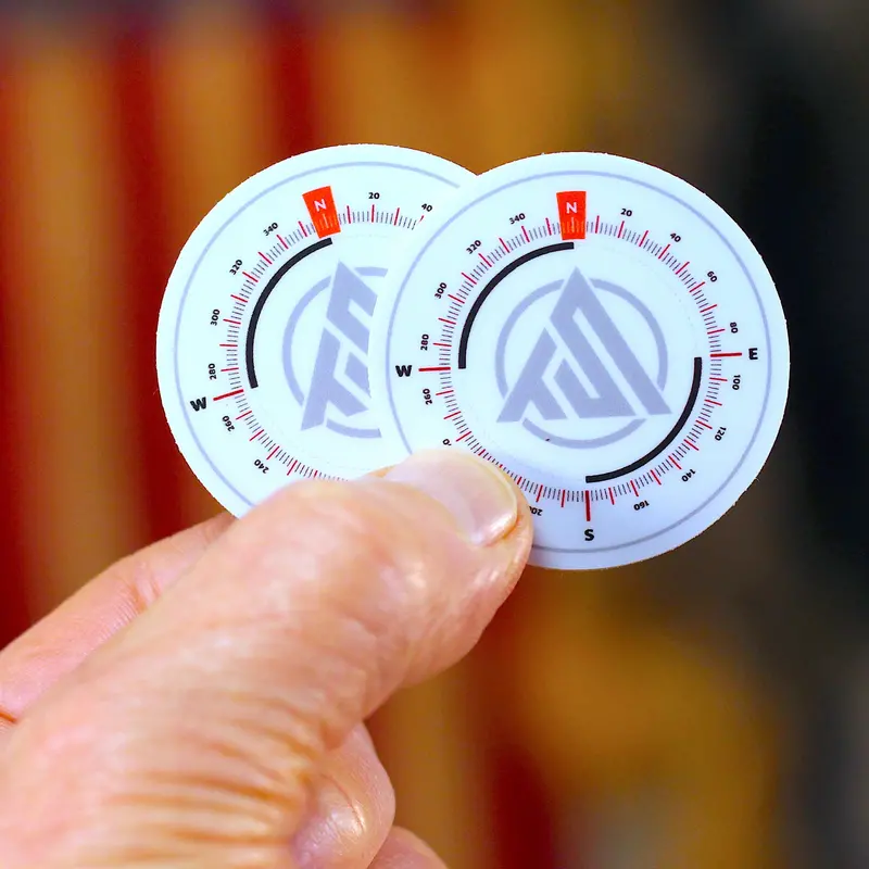 Water Bottle Compass Sticker Pack – 2-Piece Adhesive Set