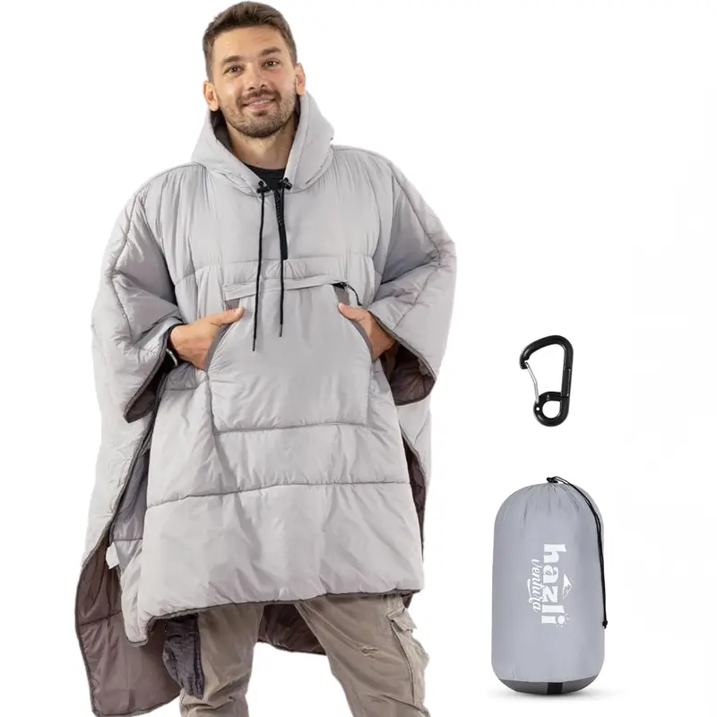 Wearable Poncho Blanket – Hooded Windproof Stadium & Outdoor Comfort Wrap