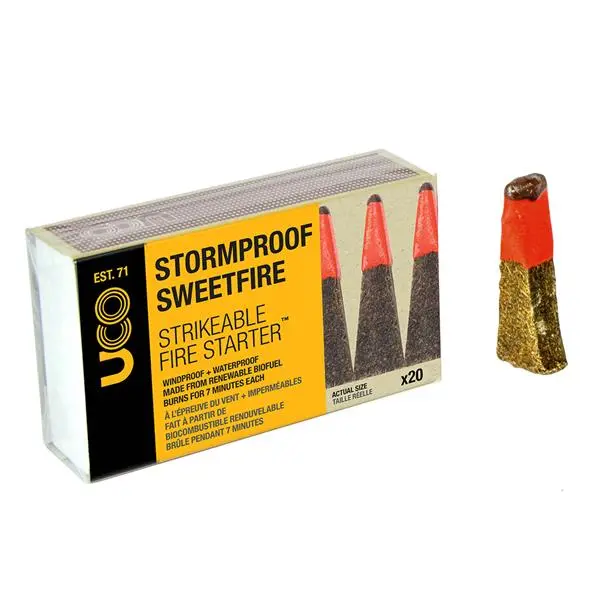 Weatherproof Sweetfire Fire Starter with Strikeable Ignition