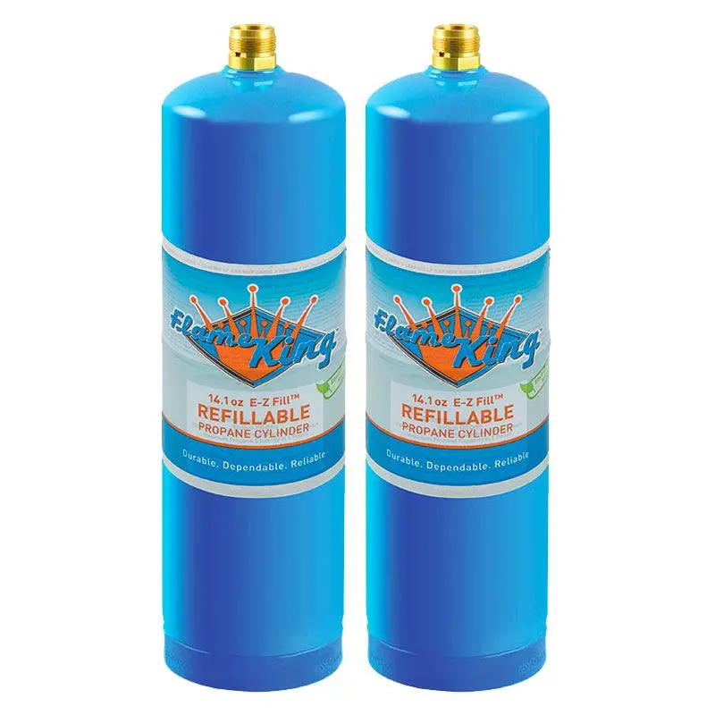 Welding-Grade Refillable 1 lb Propane Cylinder (2-Pack, 14.1 oz) – Flame King