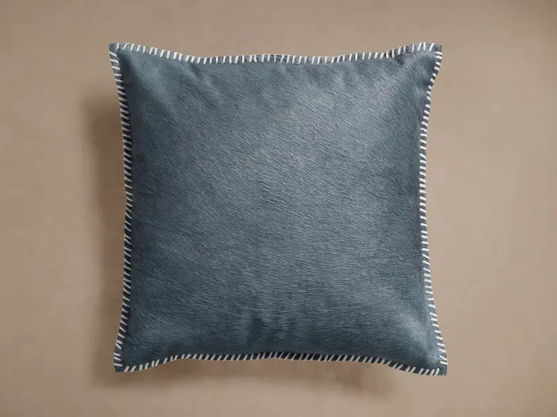 Whipstitch Genuine Hide Decorative Pillow