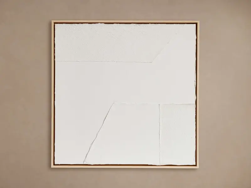 White Mixed Media Canvas Wall Art