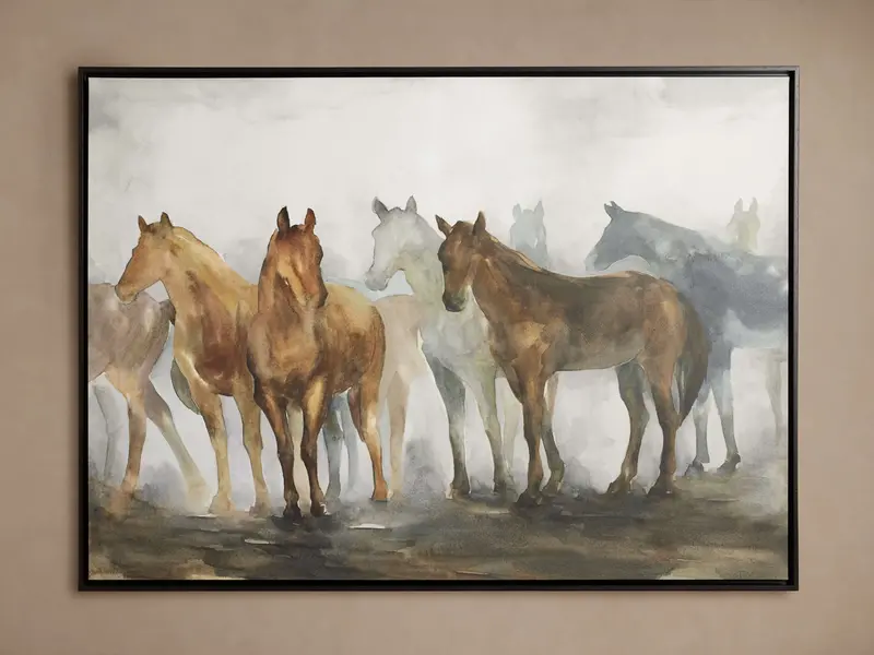 Wild Horses Art Print – Framed Contemporary Landscape