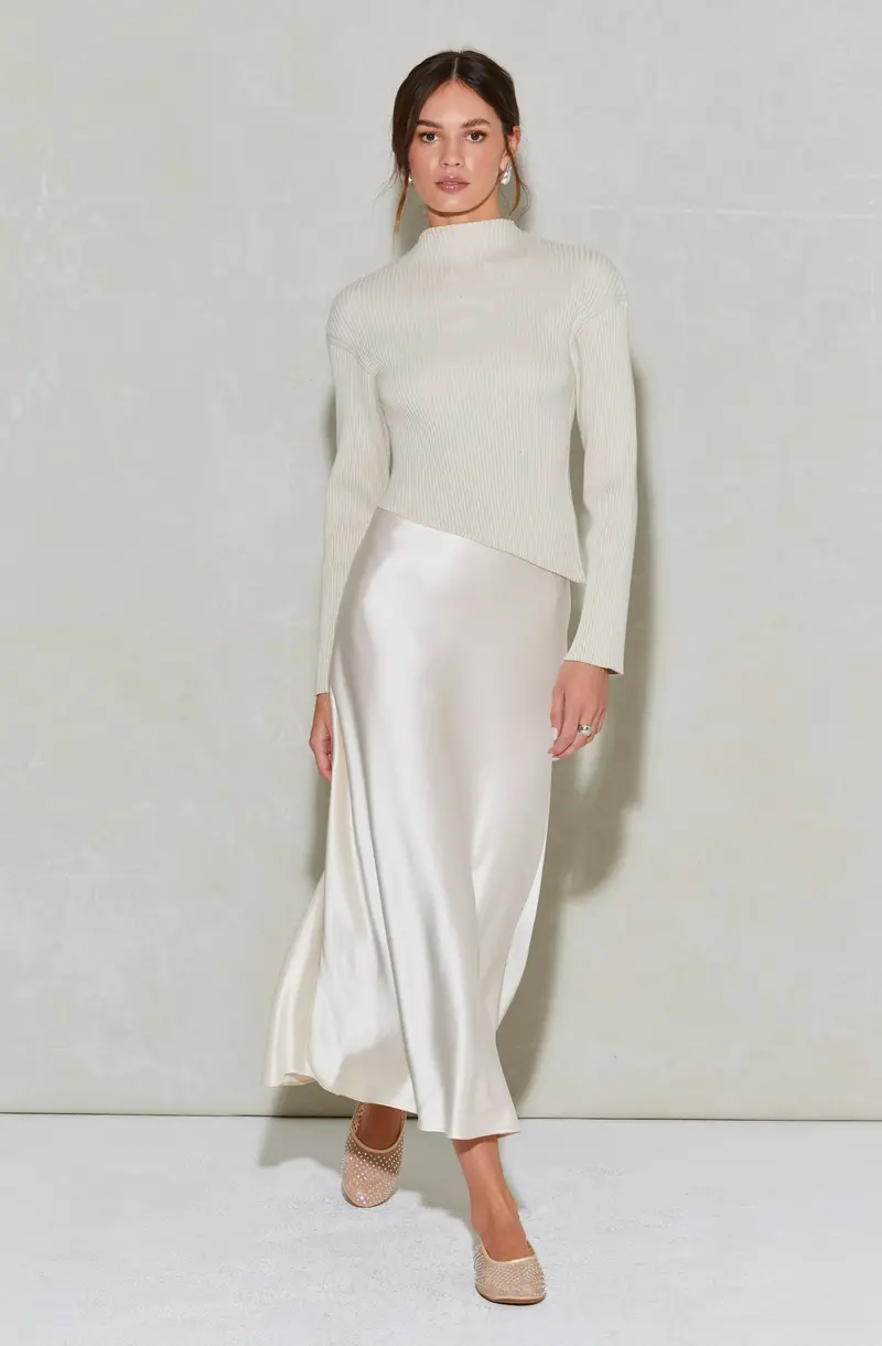 Windey Lustrous Satin Maxi Skirt