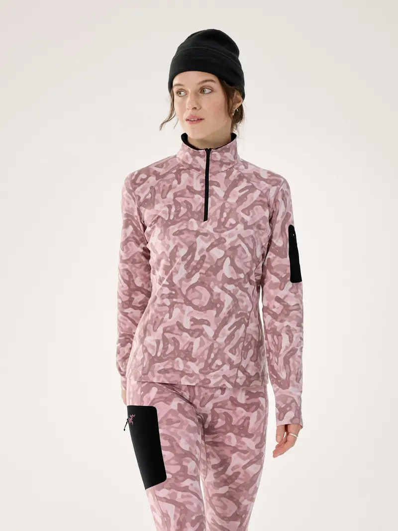 Women’s Rho Printed Zip-Neck Top