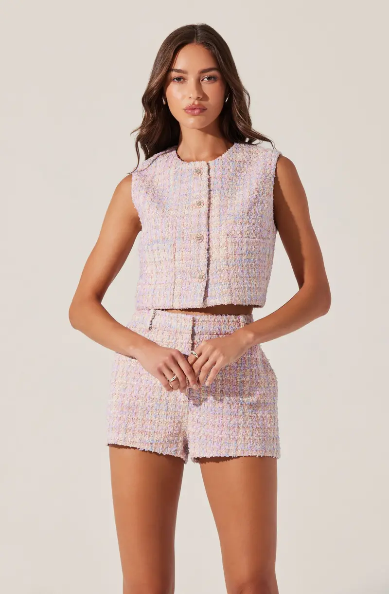 Wynn Cropped Tweed Vest for Layering