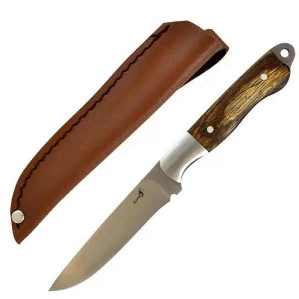 Wyoming Traditional Fixed Blade – Natural Wood Handle, Plain Edge