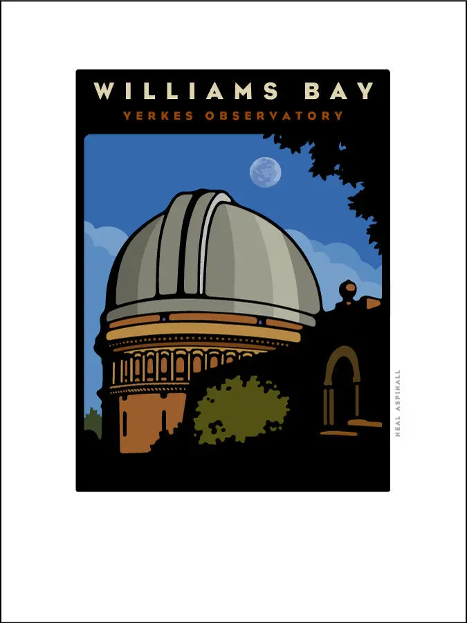 Yerkes Observatory & Williams Bay Historical Offset Print