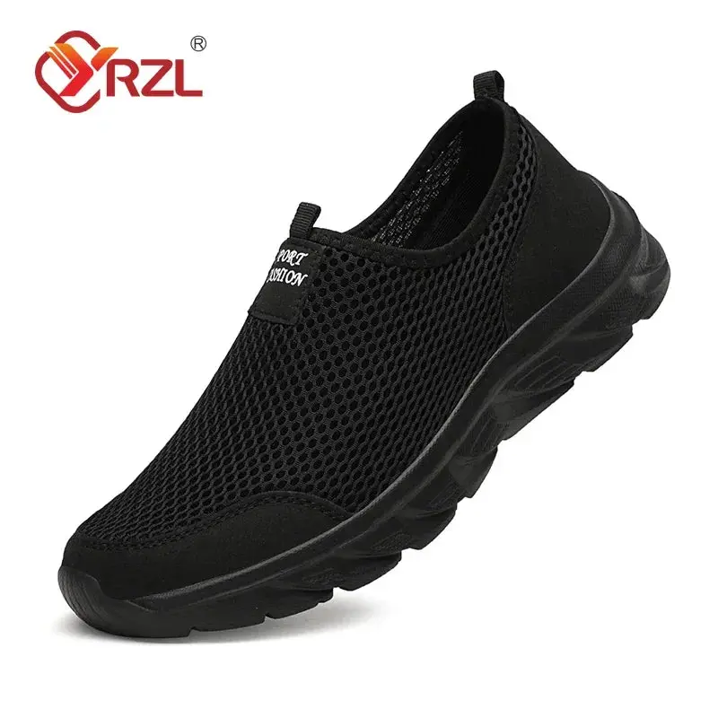 YRZL Mesh Sneakers for Men – Slip-On Casual Summer Shoes with Non-Slip Sole (Sizes 38–46)