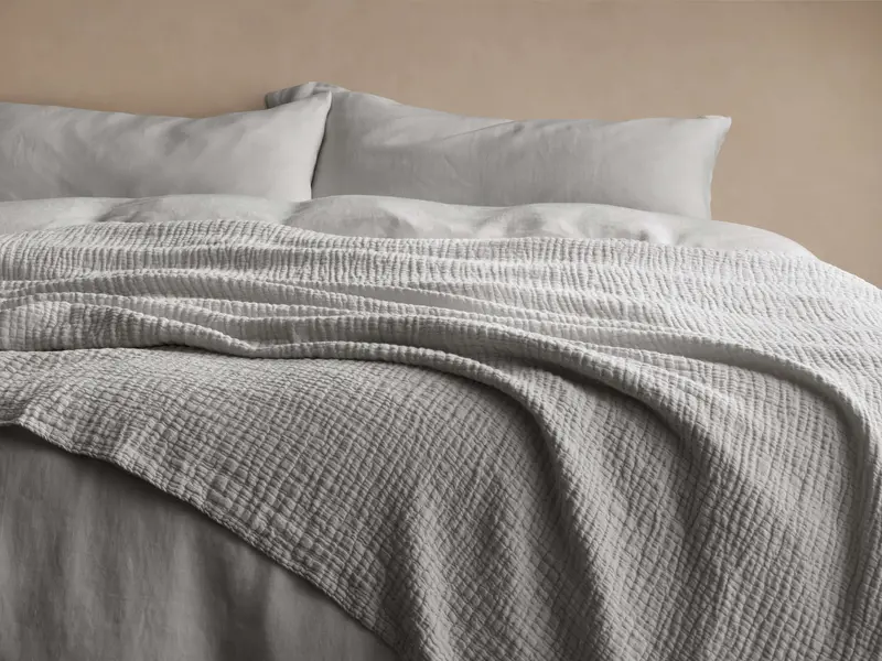 Zehra Fog Linen Bed Blanket