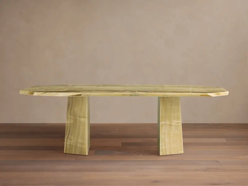 Zyra Natural Stone Top Dining Table